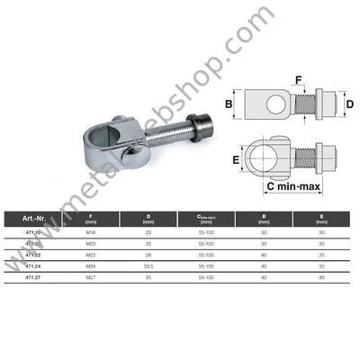 Perselyes forgáspont, hegeszthető, állítható, beépítés a kapukeretbe idommal (30x30mm vagy 40x40mm)