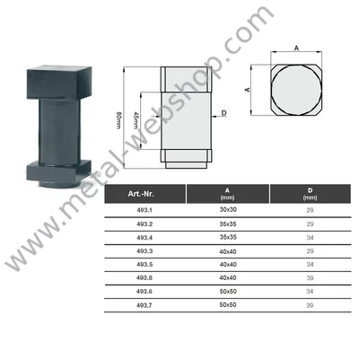 Idom perselyes forgásponthoz, 40x40mm (493.3)