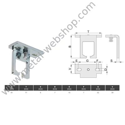 Sínpálya tartó, 24mm (631.24)